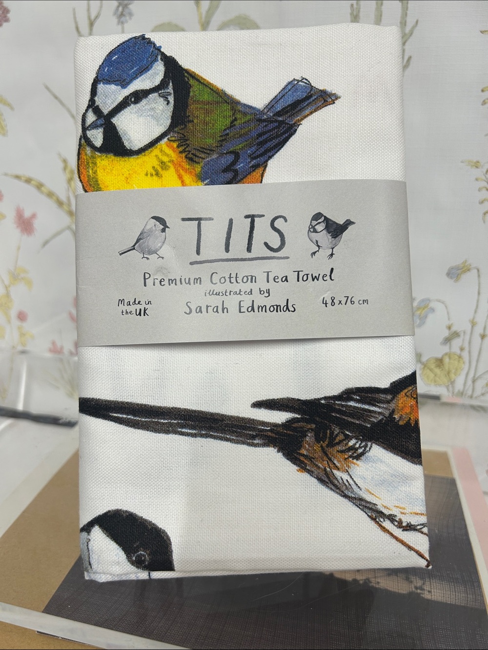 T1Ts Birds premium cotton tea towel by Sarah Edmonds 48x76